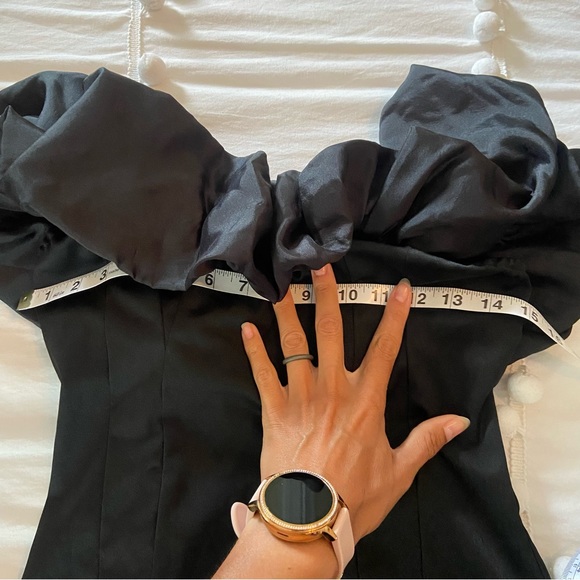 Off the shoulder puff + ruffle sleeve LBD - Picture 6 of 14